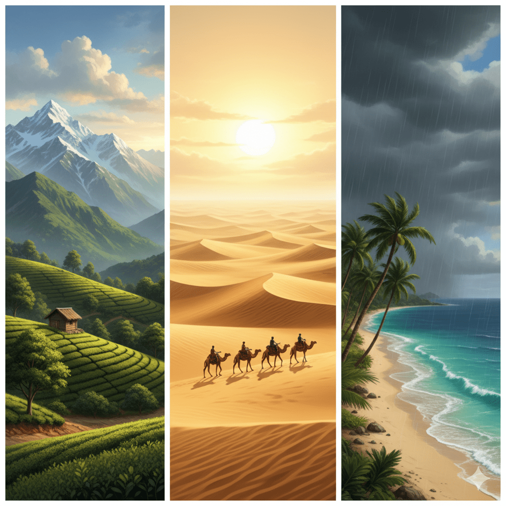 भारत की जलवायु: मौसम, मानसून, और वर्षा वितरण का विश्लेषण