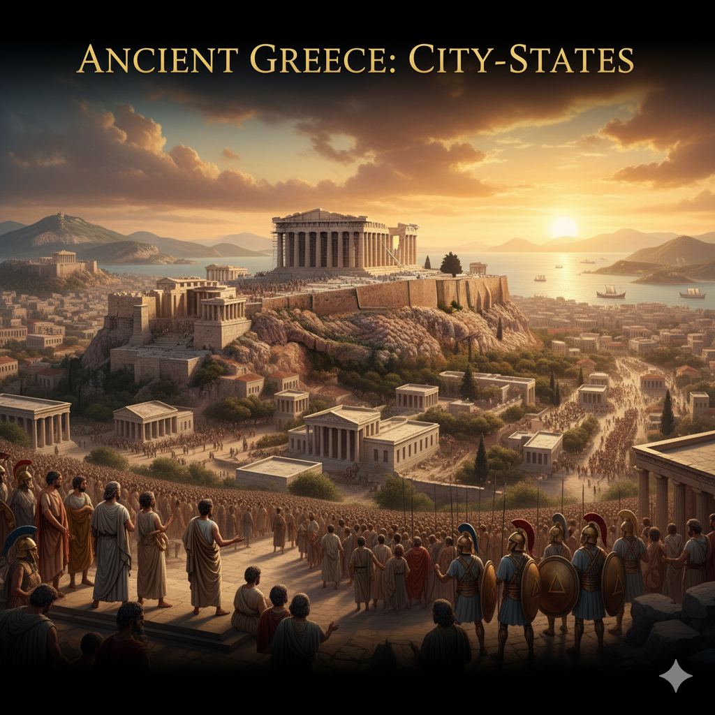 ग्रीस नगर-राज्य: लोकतंत्र और दर्शन (Greek City-States) 1 प्राचीन ग्रीस: नगर-राज्य और उनकी विशेषताएँ