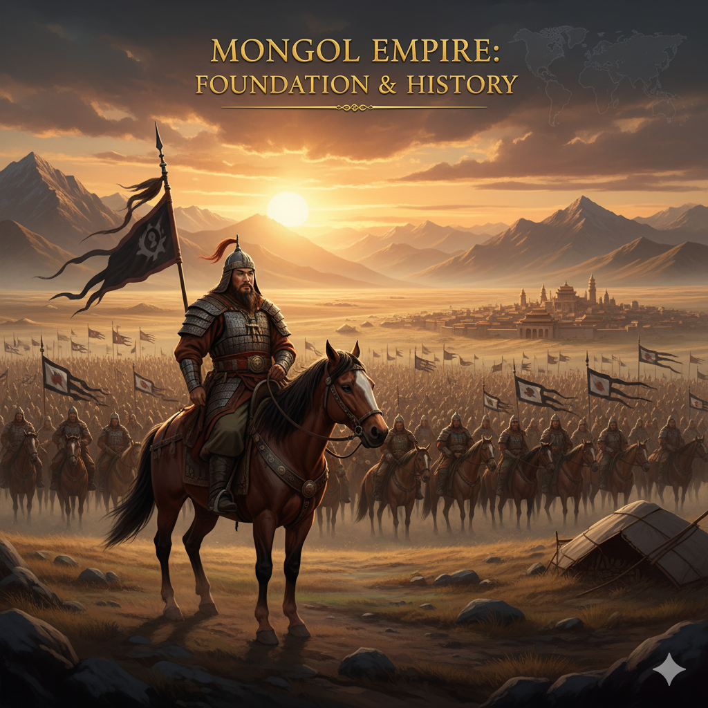 मंगोल साम्राज्य का उदय (Rise of the Mongol Empire) 1 मंगोल साम्राज्य: स्थापना, विस्तार और इतिहास का परिचय (Mongol Empire: Foundation, Expansion, and Historical Overview in Detail for Competitive Exams)