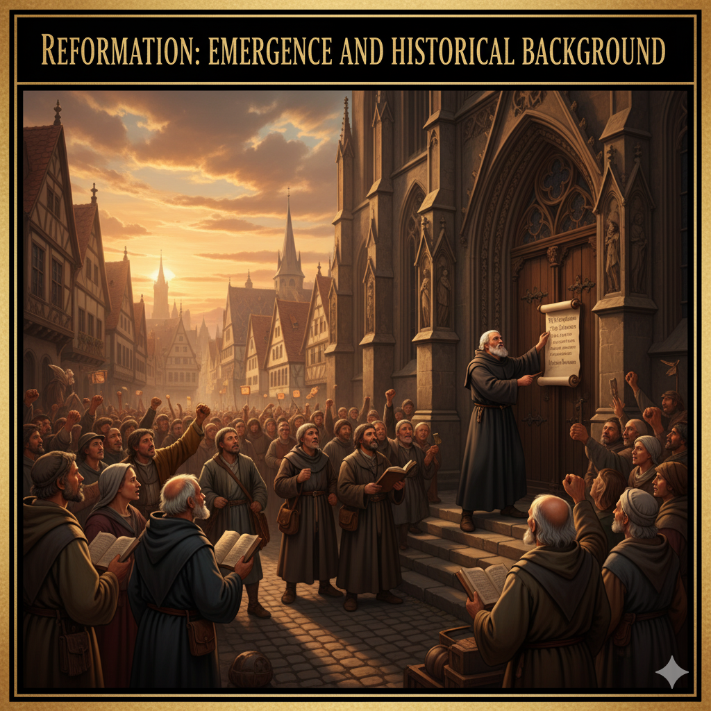 सुधार आंदोलन: कारण और प्रभाव (Reformation Movement) 1 सुधार आंदोलन (Reformation) का उद्भव और ऐतिहासिक पृष्ठभूमि (Emergence of Reformation and Historical Background)