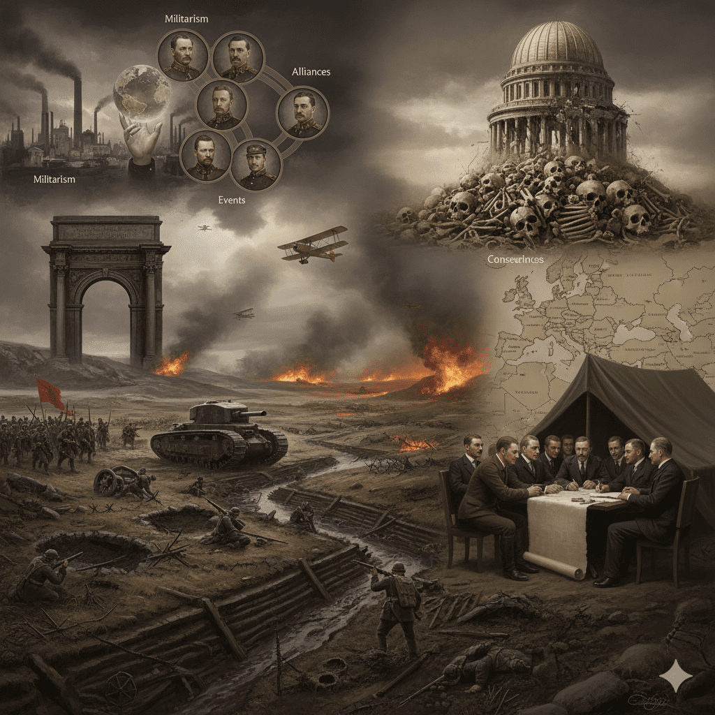 प्रथम विश्व युद्ध: कारण और परिणाम (First World War) 1 प्रथम विश्व युद्ध: कारण, घटनाक्रम और परिणाम (World War I: Causes, Events and Consequences)