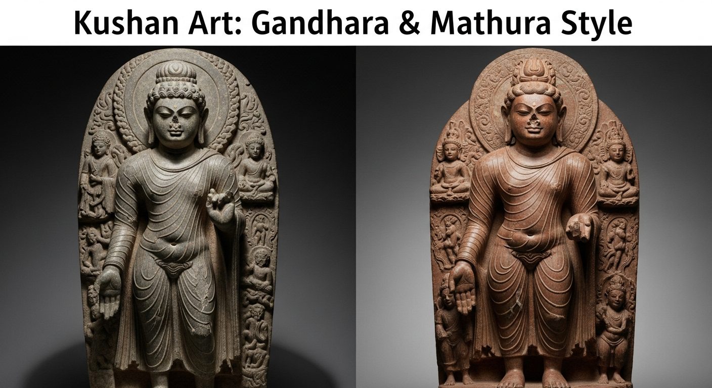 कुषाण कला: गांधार और मथुरा शैली (Kushan Art: Gandhara & Mathura Style)